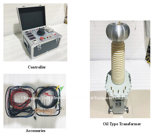 GDJZ-AC100KV DC140KV 5KVA Oily Transformer AC DC Hipot Tester جاهز للشحن